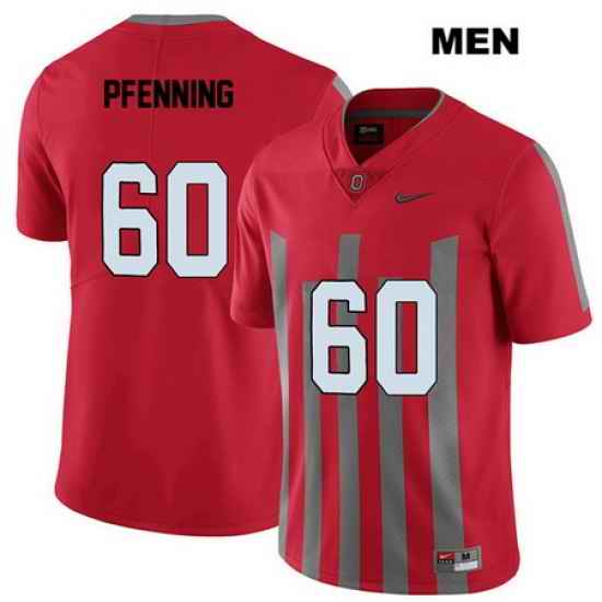 Blake Pfenning Nike Ohio State Buckeyes Authentic Elite Mens  60 Stitched Red College Football Jersey Jersey
